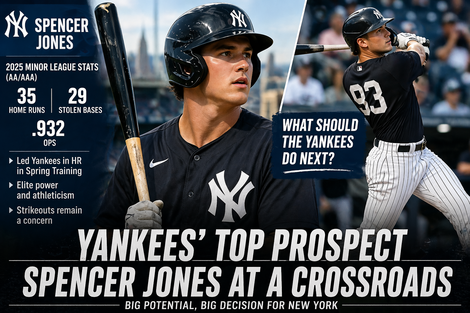 Yankees Weigh Timing as Top Prospect Spencer Jones Pushes for Major League Opportunity