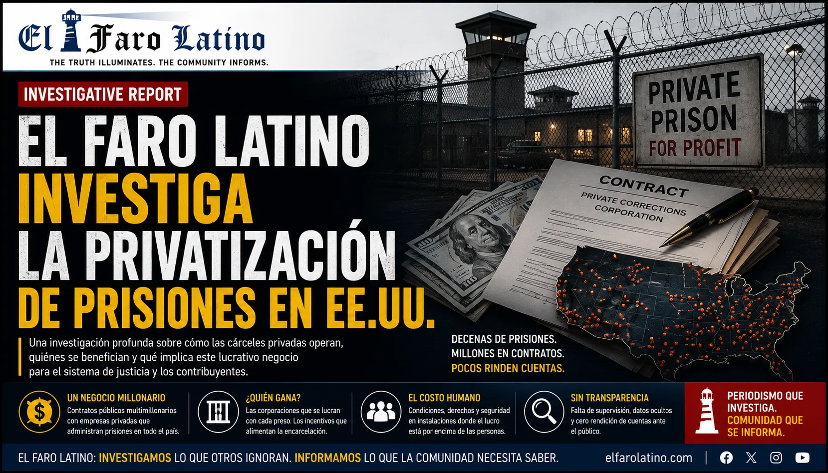 El Faro Latino investiga la privatización de prisiones en EE.UU.