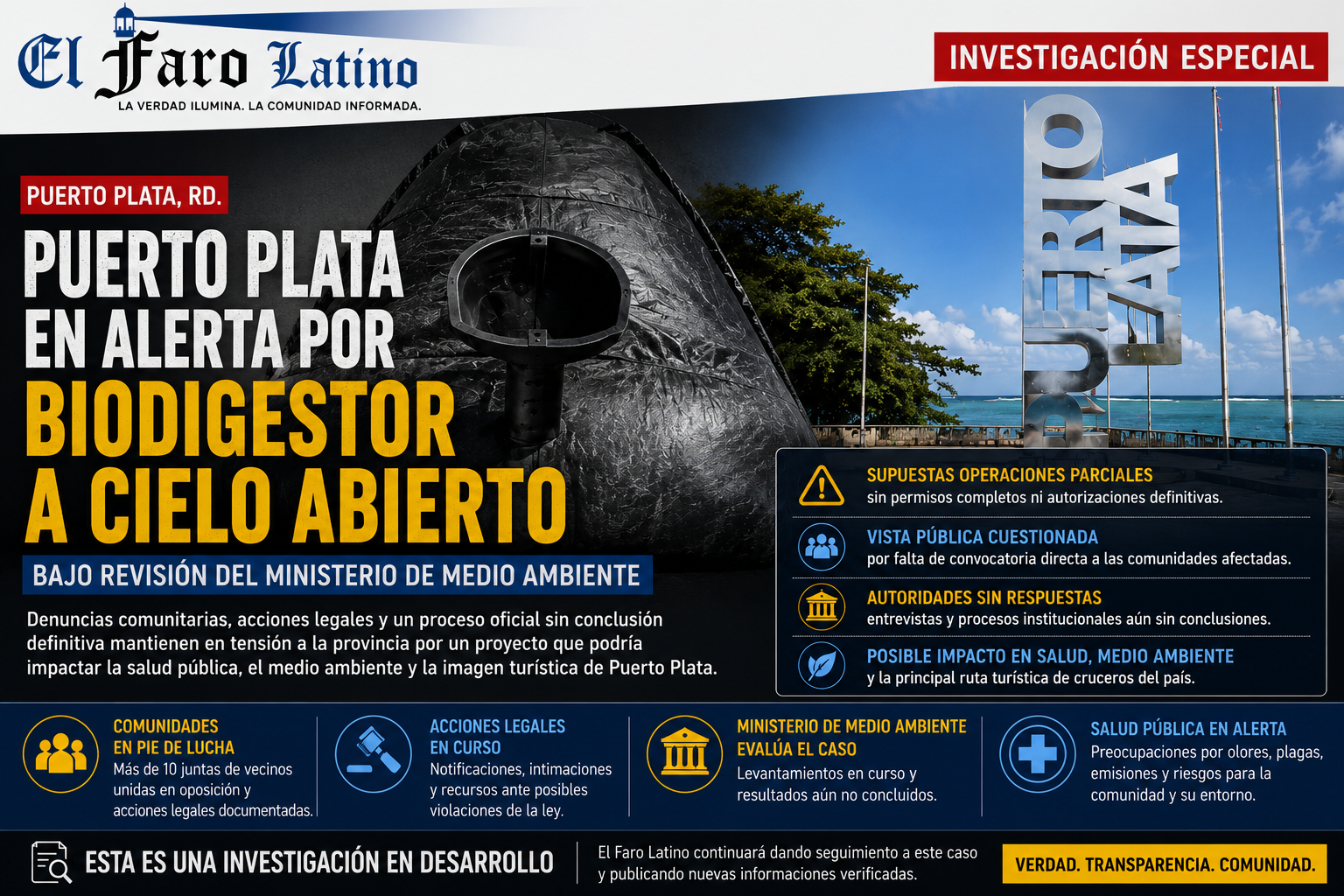 El Faro Latino investiga denuncias sobre instalción de Biodigestor en Puerto Plata