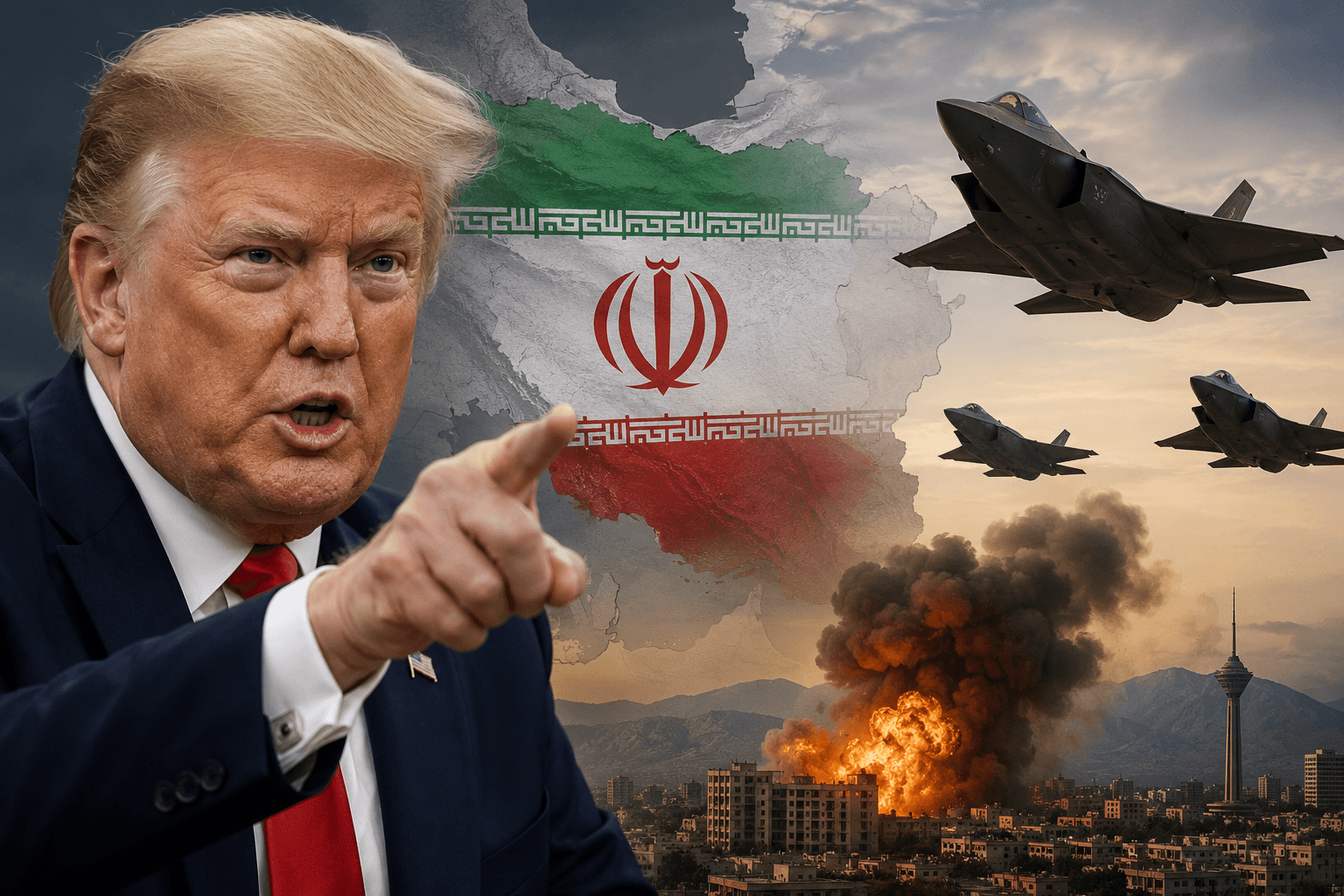 Trump afirma que evalúa un ataque de gran escala contra Irán