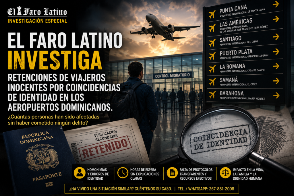 El Faro Latino investiga retenciones de viajeros inocentes por coincidencias de identidad en los aeropuertos dominicanos