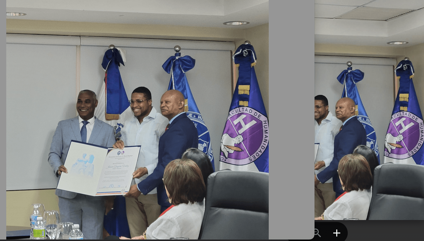 Delegado estudiantil del FESD-16, Janssen Valdez, recibe reconocimiento del Consejo Directivo de la Facultad de Humanidades por su gestión en favor del estudiantado