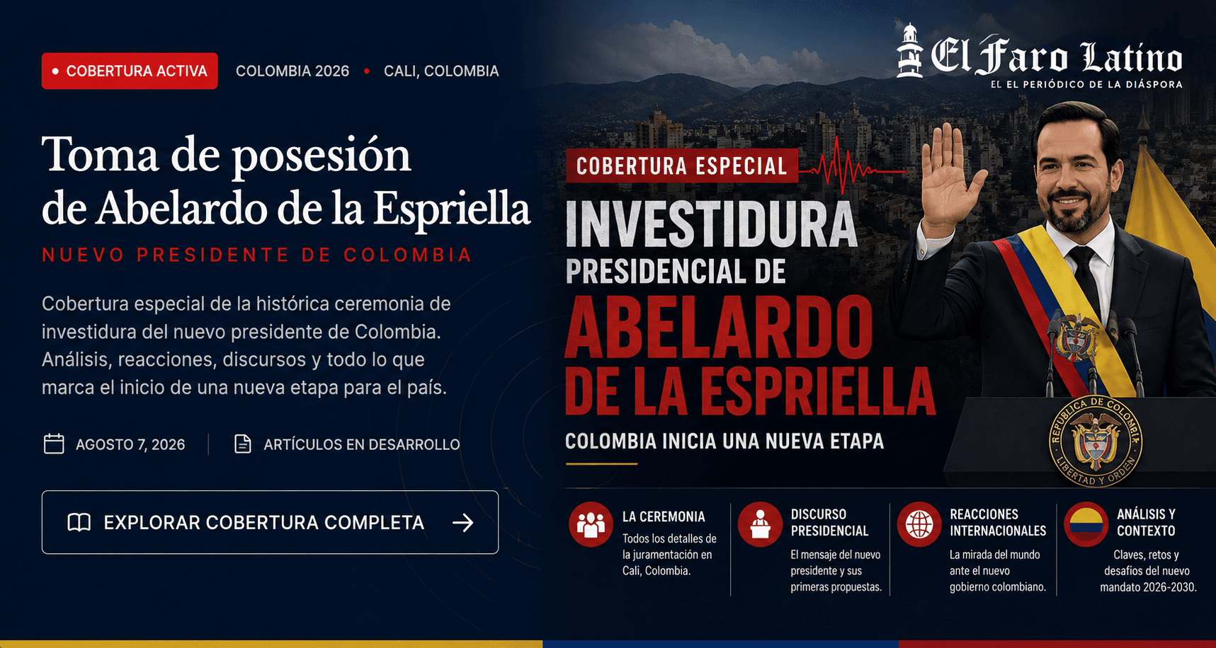 Toma de posesión de Abelardo de la Espriella – Colombia 2026
