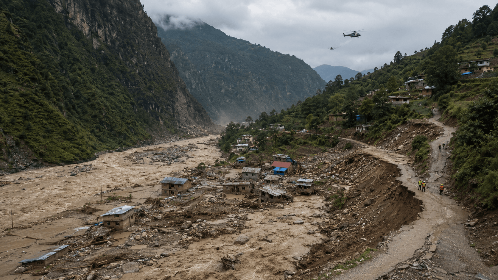 Riadas en Nepal dejan 16 muertos y cientos de peregrinos incomunicados