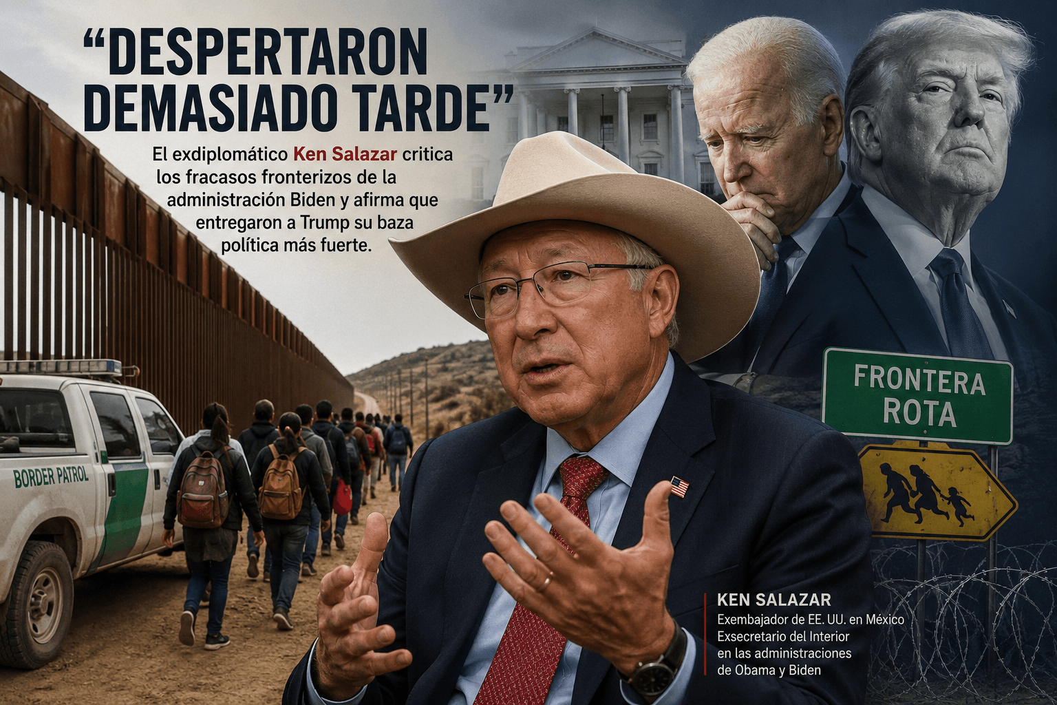 Ken Salazar rompe con la gestión fronteriza de Biden: “Despertaron demasiado tarde”