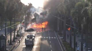 Dos muertos tras incendiarse un camión de combustible en el Malecón
