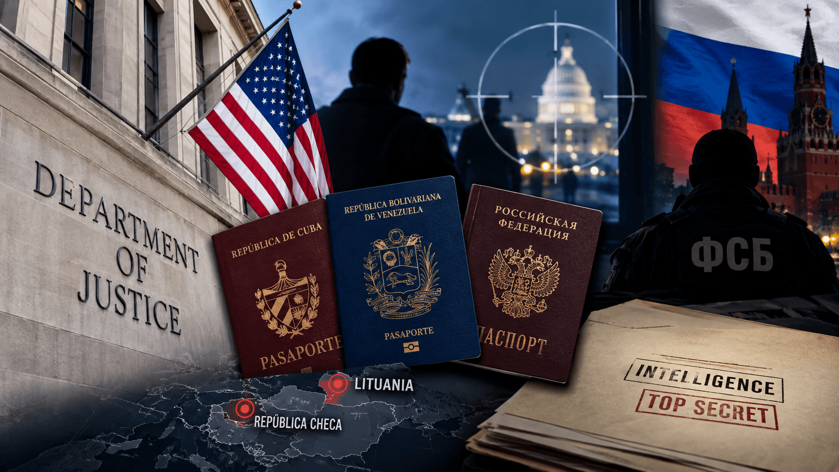EE.UU. acusa a cubanos y venezolano de integrar presunta red ligada a inteligencia rusa