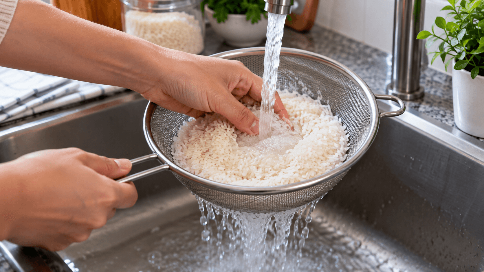 Lavar el arroz puede reducir arsénico y microplásticos antes de cocinarlo
