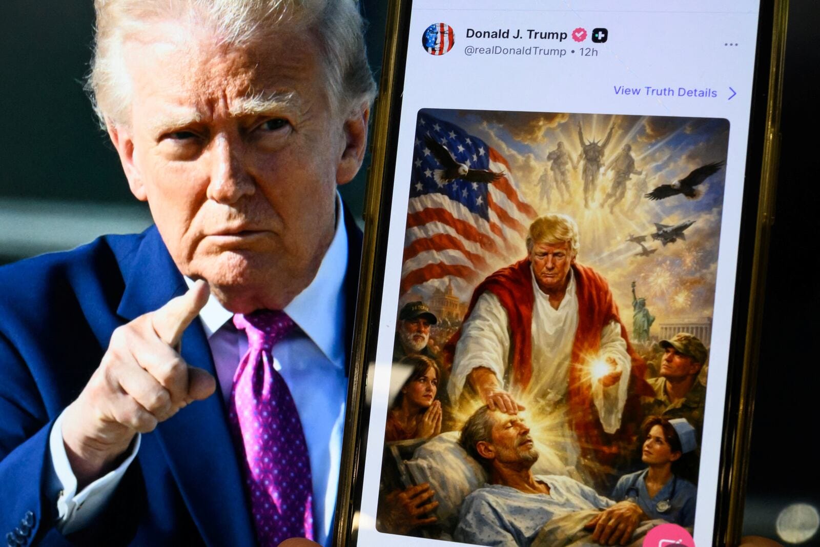 Trump arremete contra el papa León XIV y desata otra tormenta al publicar una imagen con apariencia de Jesucristo