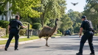 Un emú escapa de zoológico en Nueva York y obliga a la policía a perseguirlo con un dron