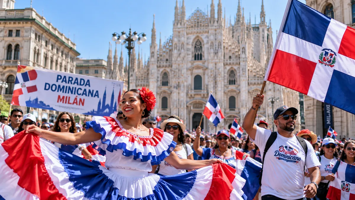 Cientos de dominicanos celebran su identidad y cultura en las calles de Milán