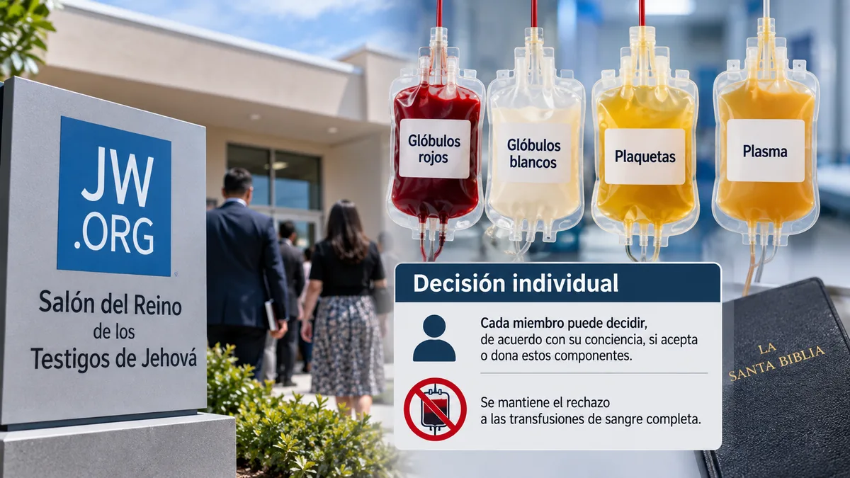 Testigos de Jehová cambian postura sobre principales componentes de la sangre