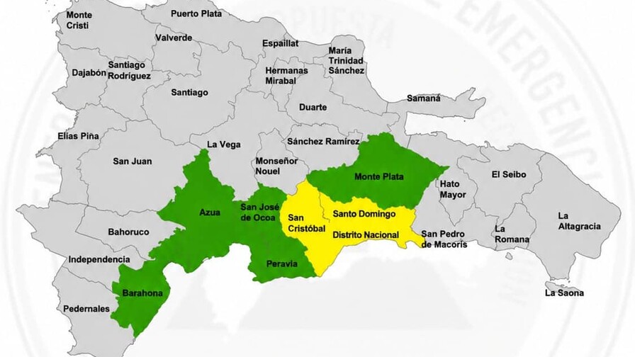 COE eleva a amarilla alerta para el Gran Santo Domingo y San Cristóbal